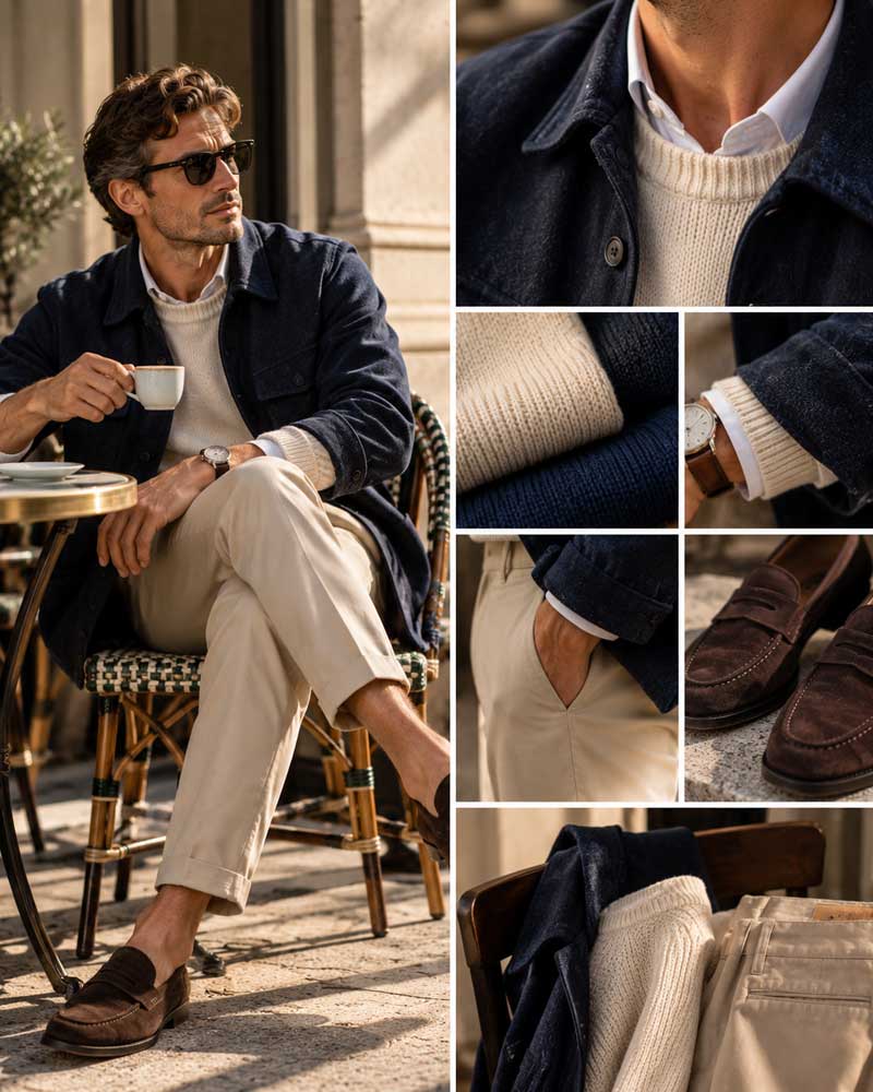 Smart casual herrestil med fokus på pasform, materialer og klassiske detaljer